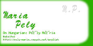 maria pely business card